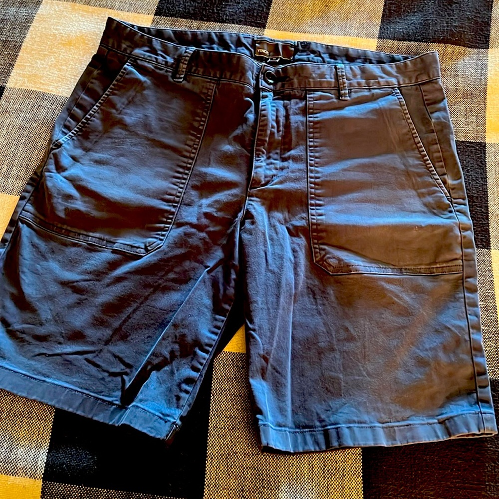 Vince distressed blue shorts